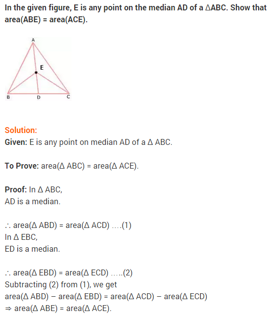 NCERT Solutions for Class 9 Maths Chapter 9 Areas of